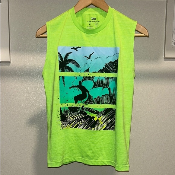 tek gear Other - Tek Gear Neon Green Surf Graphic Tee